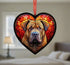 Shar Pei Stained Glass Effect Heart Suncatcher